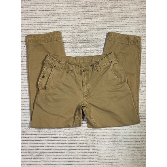 Duluth Trading Co Other - Duluth Trading Co Mens Khaki Tan Canvas Work Pants Straight Leg 34x30